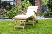 deckchair mit auflage aus teak