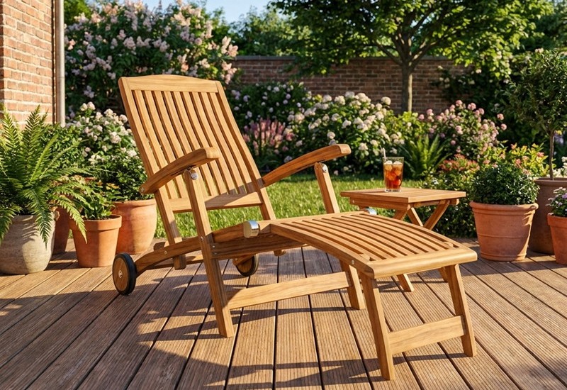 deckchair aus wetterfesten teak