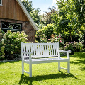teak gartenbank weiß wetterfest