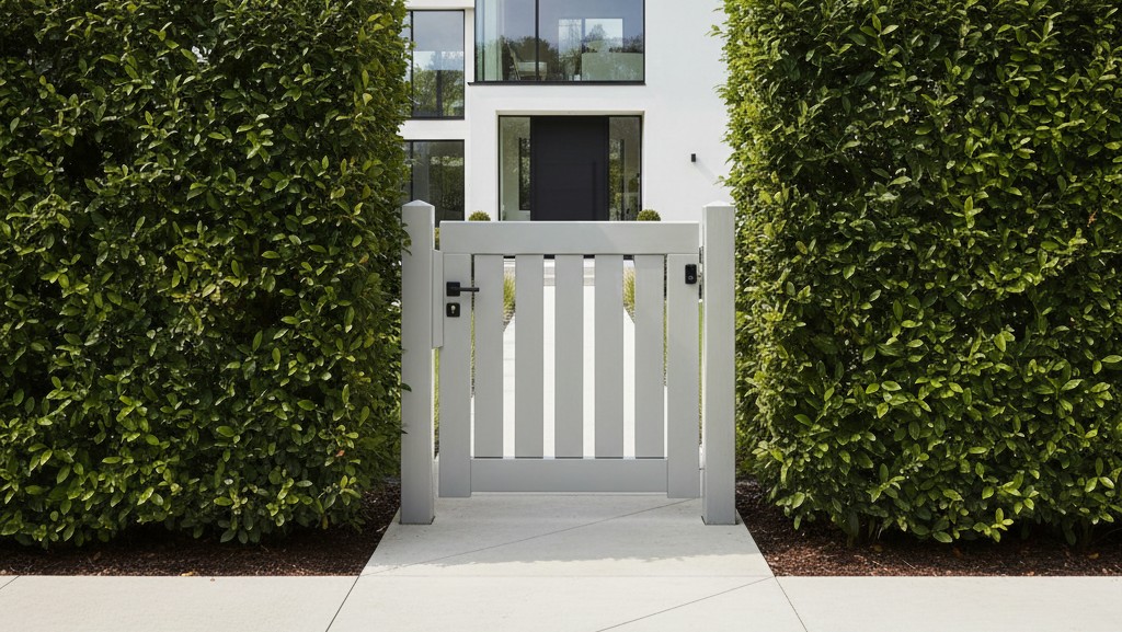 gartenpforte Achsum wetterfest weiß holz massiv