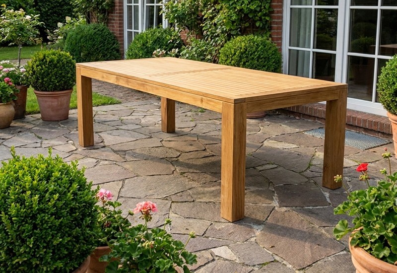 gartentisch extra groß wetterfest teak