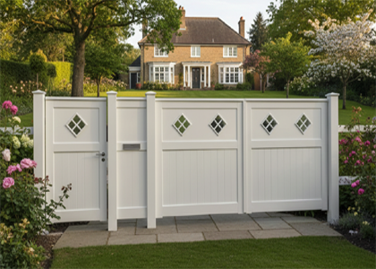 Sichtschutztor Hamburg als doppelflügel mit türschloss blickdicht und briefeinwurf