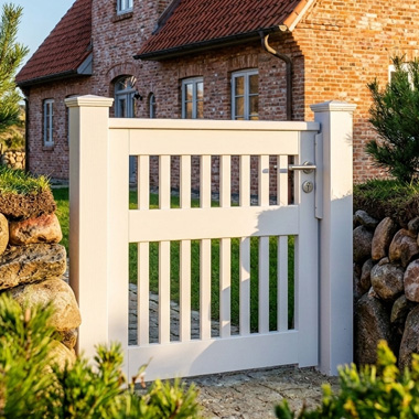 gartentür modern holz weiß list