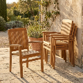 gartenstuhl wetterfest stapelbar holz teak